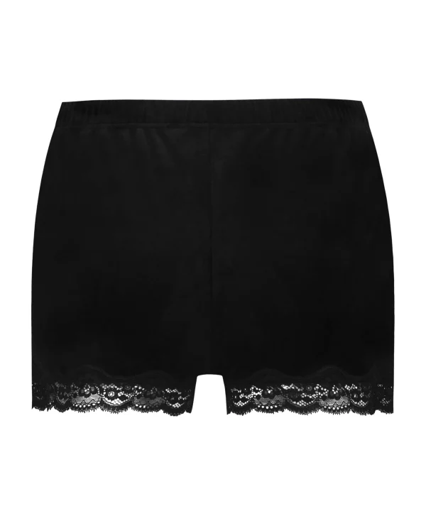 Shorts Aus Velours Mit Spitze 7