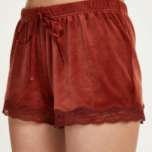 Shorts Aus Velours Mit Spitze 9