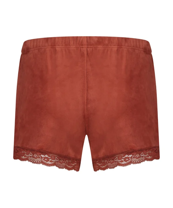 Shorts Aus Velours Mit Spitze 6