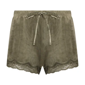 Shorts Aus Velours Mit Spitze 13