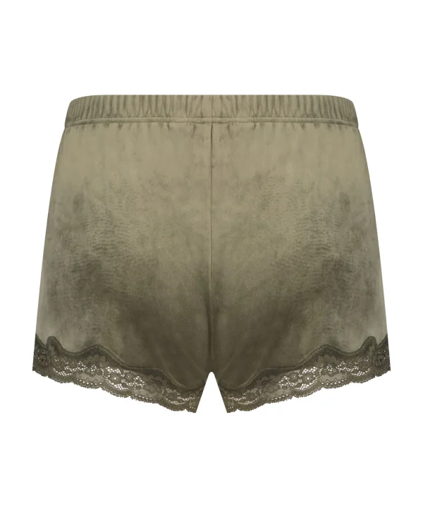 Shorts Aus Velours Mit Spitze 6