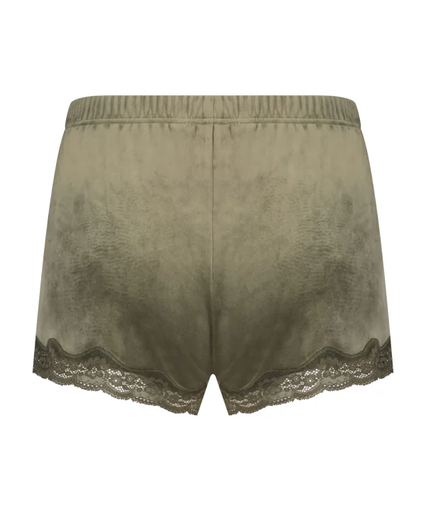 Shorts Aus Velours Mit Spitze 6