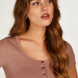 Kurzärmeliges Pyjama-Top Henley 10