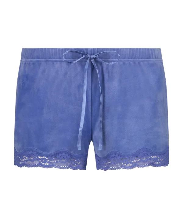 Shorts Aus Velours Mit Spitze 5