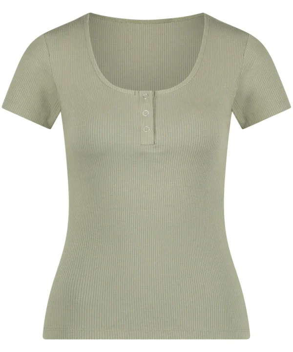 Kurzärmeliges Pyjama-Top Henley 6