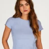 Kurzarm-Top, Rib V-Neck 8