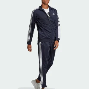 Adidas Essentials 3-stripes Trainingsanzug Herren Blau – Weiß 14