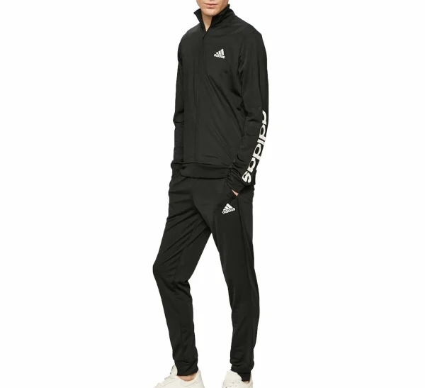 Adidas Lineaire Logo Trainingsanzug Herren Schwarz – Weiß 1