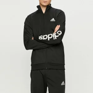 Adidas Lineaire Logo Trainingsanzug Herren Schwarz – Weiß 14