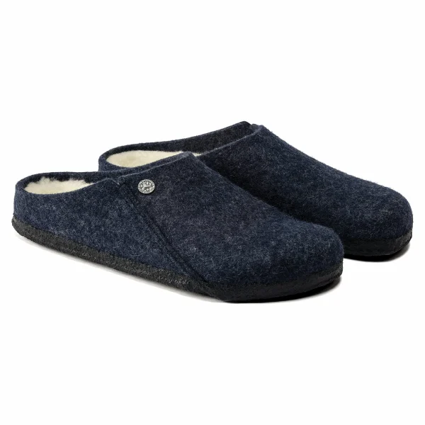 Birkenstock Zermatt Shearling Pantoffeln Dunkelblau 1