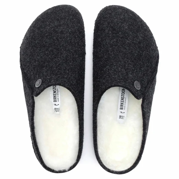 Birkenstock Zermatt Shearling Pantoffeln Anthrazit 4