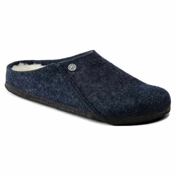 Birkenstock Zermatt Shearling Pantoffeln Dunkelblau 7