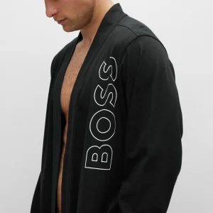 Boss Identity Kimono Bademantel Herren Schwarz – Weiß 10