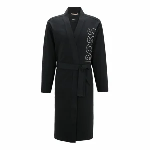 Boss Identity Kimono Bademantel Herren Schwarz – Weiß 12