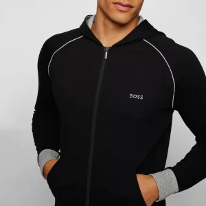 Boss Mix&Match Lounge Hooded Sweatjacke Herren Schwarz – Grau 11