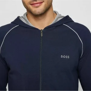 Boss Mix&Match Lounge Hooded Sweatjacke Herren Dunkelblau – Grau 11