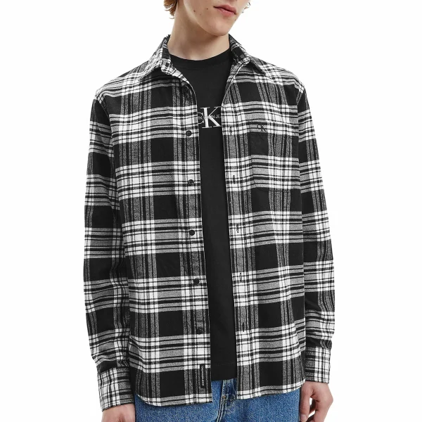 Calvin Klein Check Regular Casual Hemd Herren Schwarz – Weiß 1