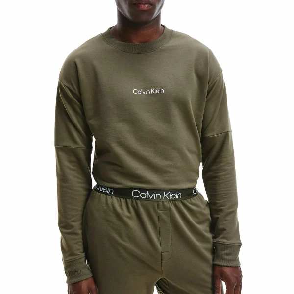 Calvin Klein L/S Sweat Shirt Herren Army Grün 1