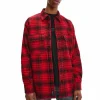 Calvin Klein Sherpa Lined Check Casual Hemd Herren Rot – Schwarz 19