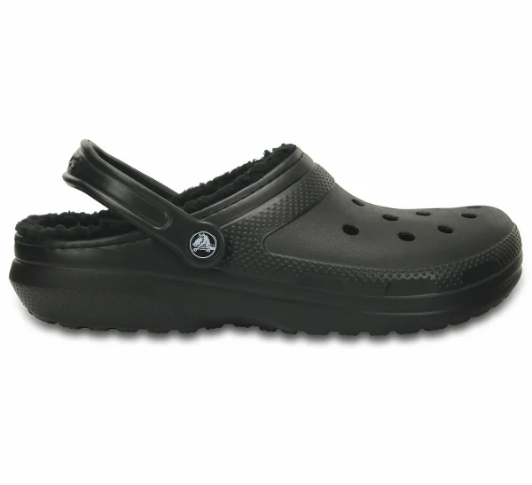 Crocs Classic Fuzz Lined Clog Schwarz 3