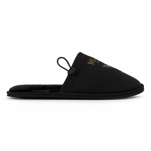 Emporio Armani Milano Logo Pantoffeln Herren Schwarz – Gold 1