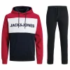 Jack & Jones Logo Blocking Sweat Jogginganzug Herren Rot – Weiß – Schwarz 14