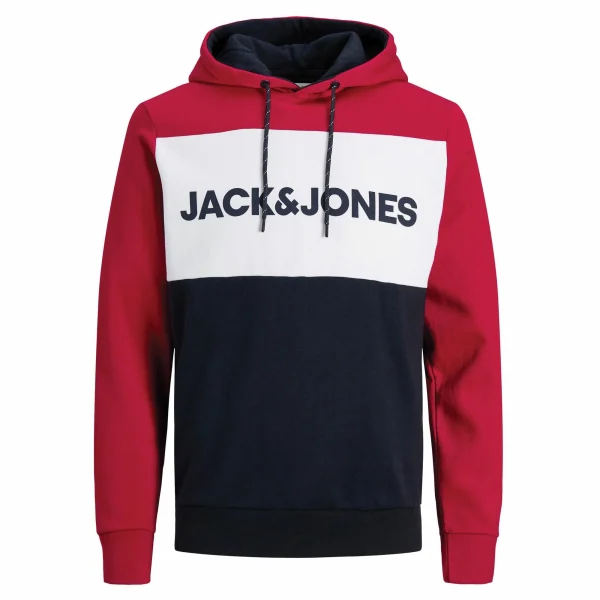 Jack & Jones Logo Blocking Sweat Jogginganzug Herren Rot – Weiß – Schwarz 3