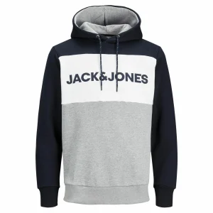 Jack & Jones Logo Blocking Sweat Jogginganzug Herren Marine – Weiß – Hellgrau 7