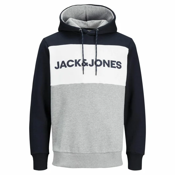 Jack & Jones Logo Blocking Sweat Jogginganzug Herren Marine – Weiß – Hellgrau 3