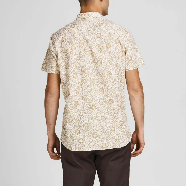 Jack & Jones Summer Geo Print Casual Hemd Herren Beige 3