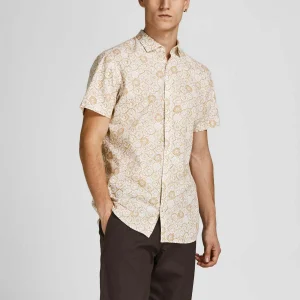 Jack & Jones Summer Geo Print Casual Hemd Herren Beige 10