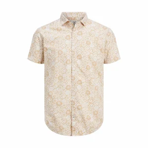 Jack & Jones Summer Geo Print Casual Hemd Herren Beige 12