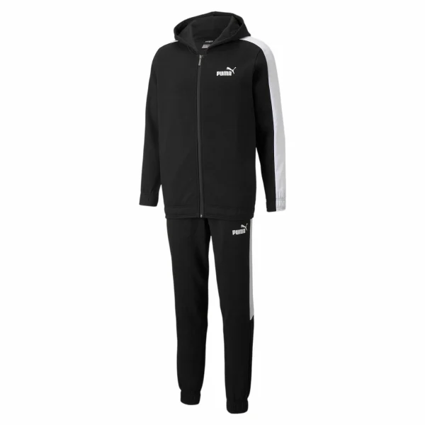 Puma Classic Fleece Hooded Joggingsanzug Senior Schwarz – Weiß 1