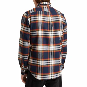 Timberland Heavy Flannel Casual Hemd Herren Marine – Weiß – Braun 9