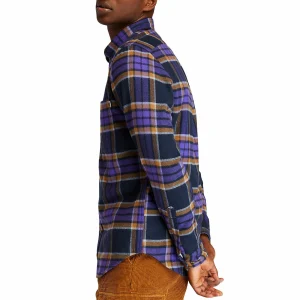 Timberland Heavy Flannel Casual Hemd Herren Marine – Violett – Orange 12