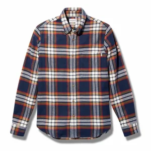 Timberland Heavy Flannel Casual Hemd Herren Marine – Weiß – Braun 15