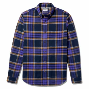 Timberland Heavy Flannel Casual Hemd Herren Marine – Violett – Orange 18