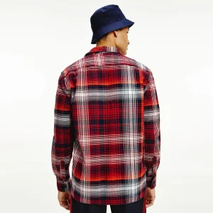 Tommy Hilfiger Shadow Check Casual Hemd Herren Rot – Marine – Weiß 8